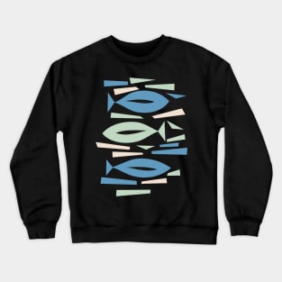 Retro Abstract Fish Crewneck Sweatshirt